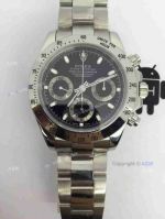 Replica Swiss Rolex Daytona Watch Stainless steel Black Dial
